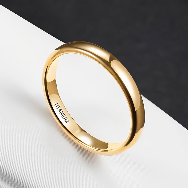 Titanium Steel Stacking Ring Golden Stainless Steel Jewelry